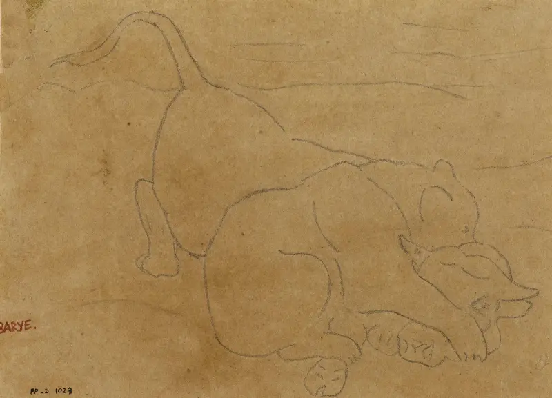 Bär, der einen Ochsen verschlingt von Antoine-Louis Barye
