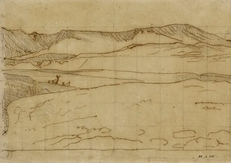 Paysage d’Orient montagneux av Antoine-Louis Barye