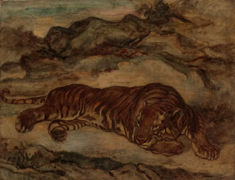 Tiger i vila av Antoine-Louis Barye