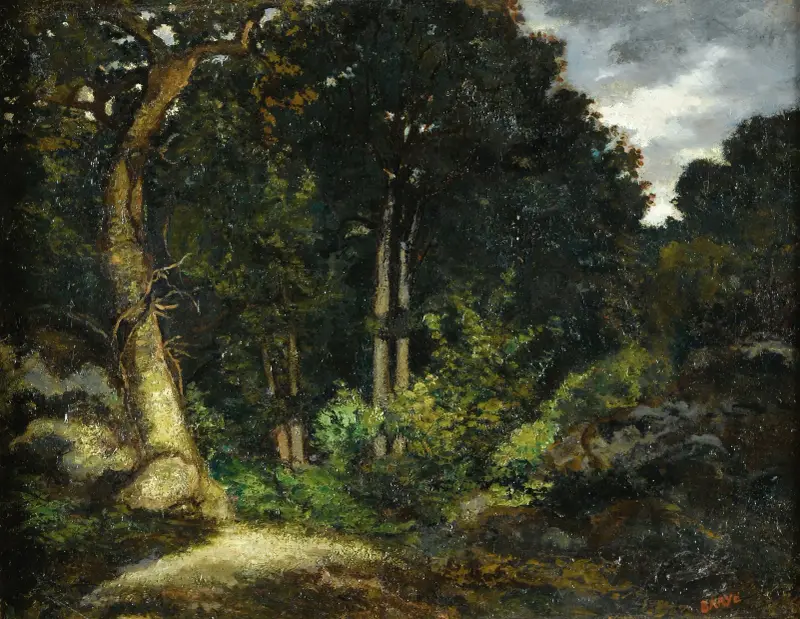Vy över Fontainebleauskogen av Antoine-Louis Barye