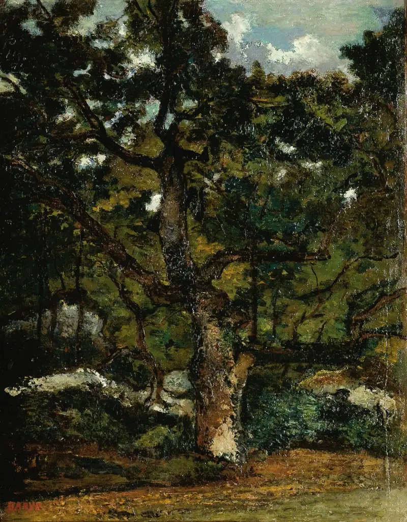 Vy över Fontainebleauskogen av Antoine-Louis Barye