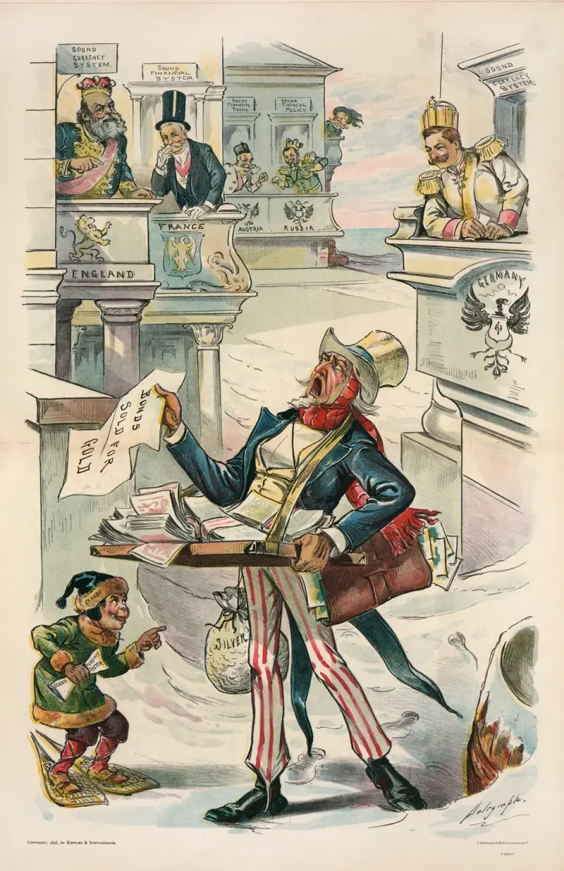 Forced to peddle, though he is rich av Louis Dalrymple
