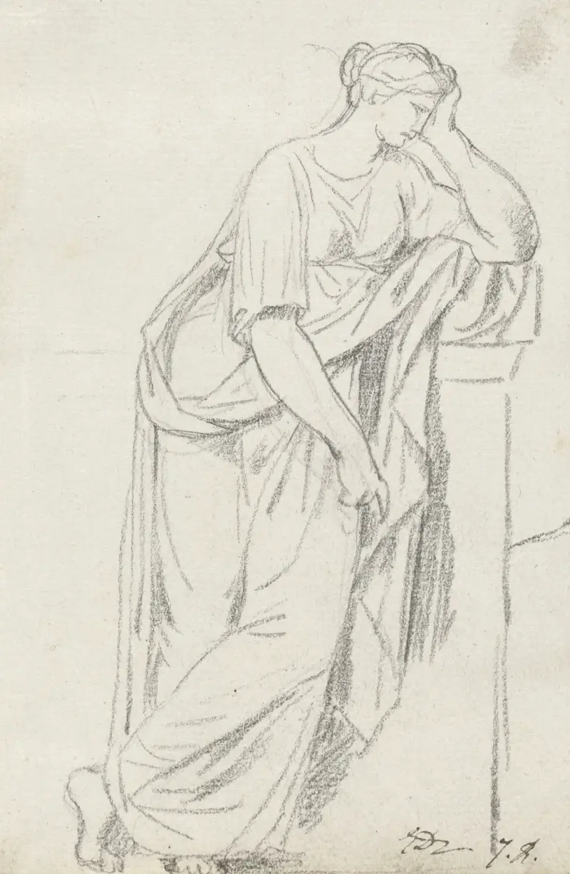 En musa från musernas sarkofag av Jacques Louis David