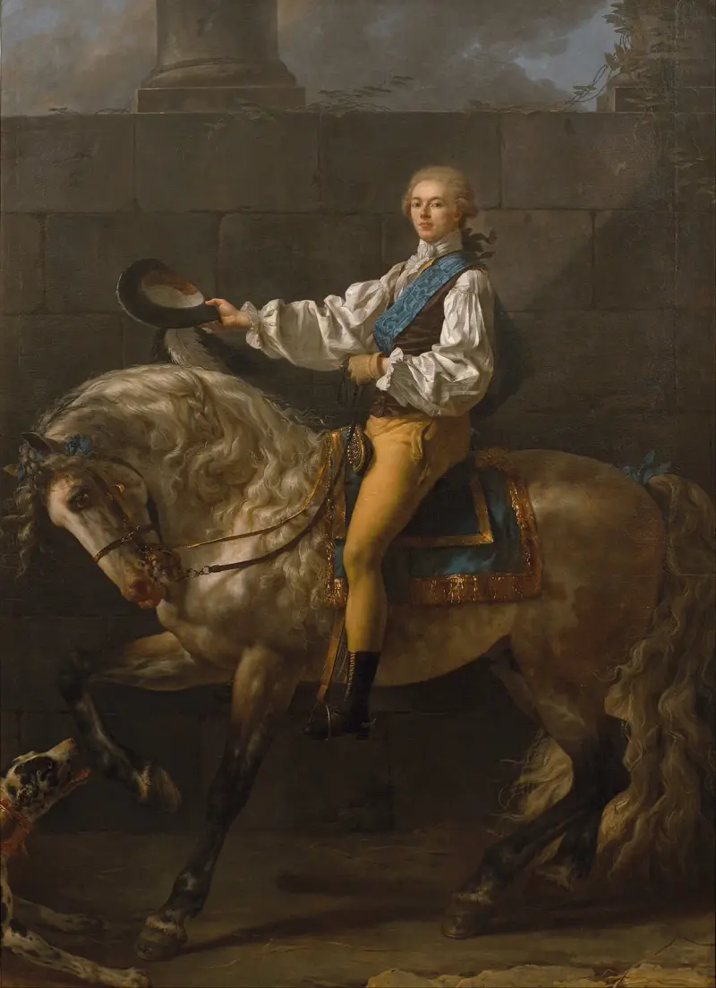 Ryttarporträtt av Stanisław Kostka Potocki av Jacques Louis David
