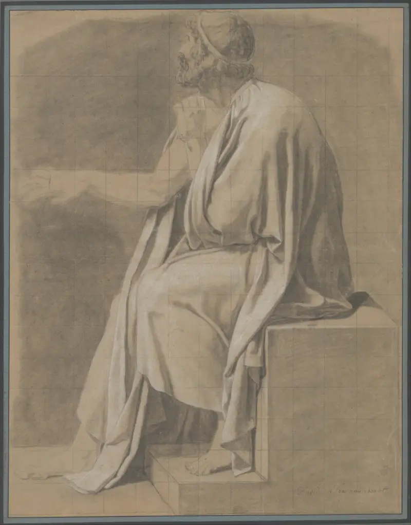 Figurstudie till ’Sokrates död’ av Jacques Louis David
