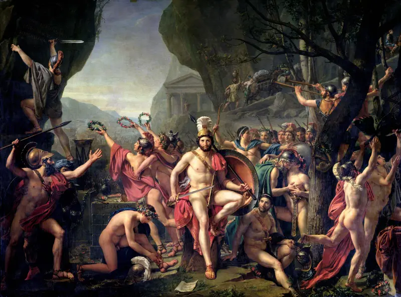 Leonidas bei den Thermopylen von Jacques Louis David