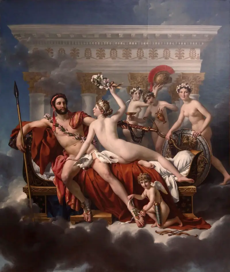 Mars avväpnad av Venus av Jacques Louis David
