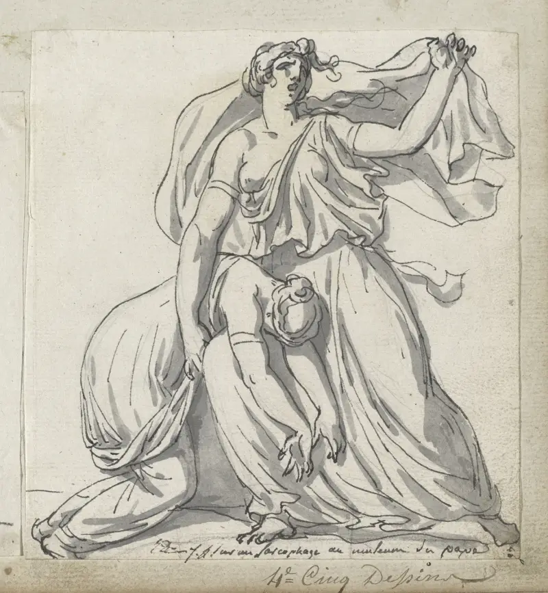Niobe och hennes dotter av Jacques Louis David