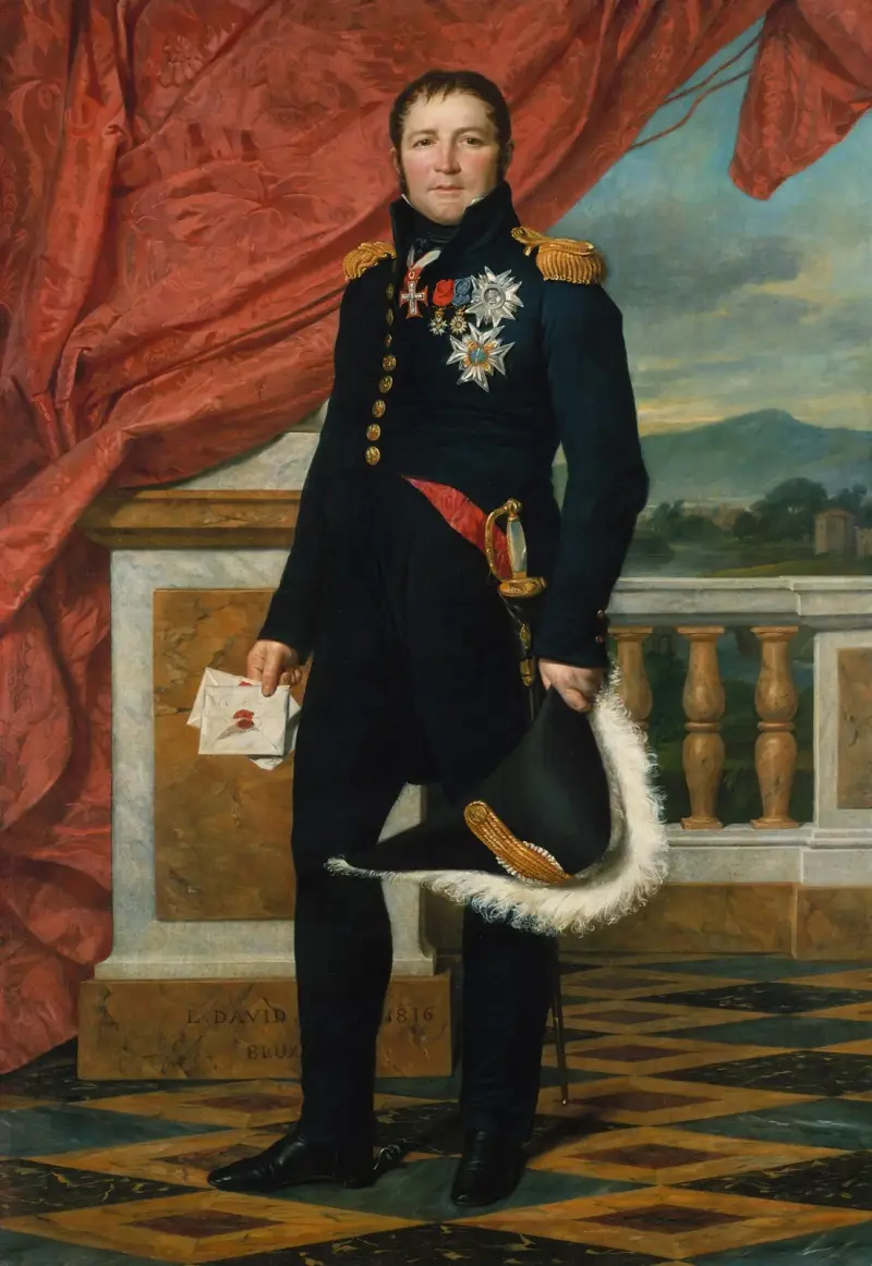 Portrait Of French Politician And Soldier Étienne Maurice Gérard av Jacques Louis David