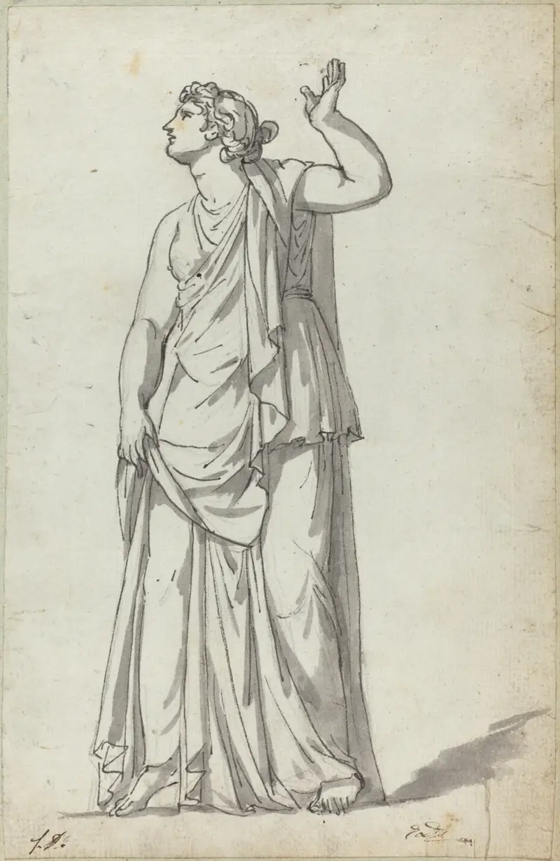 Römische Musenstatue (Anchyrrhoe) von Jacques Louis David