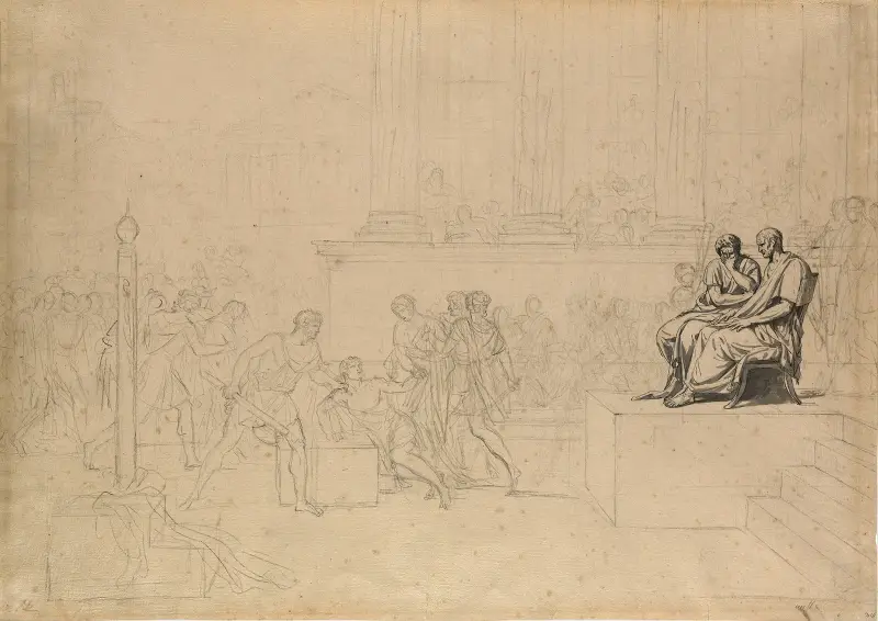 Study for the Execution of the Sons of Brutus av Jacques Louis David