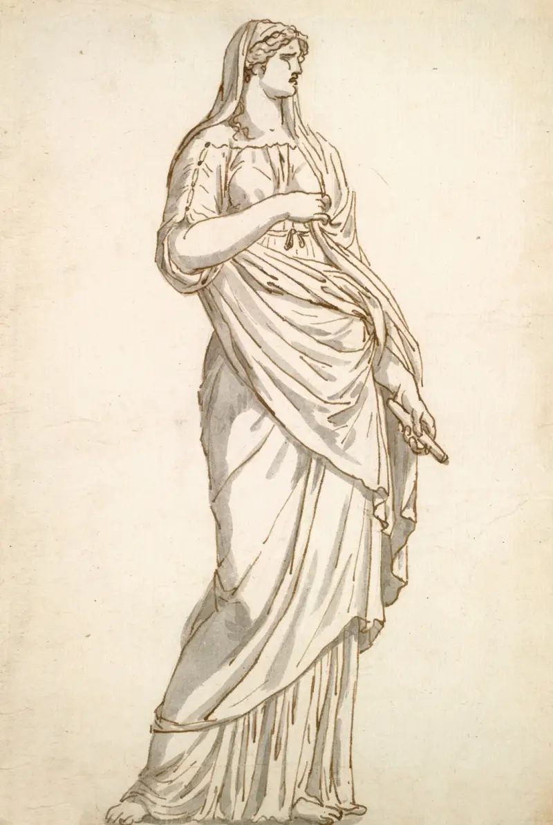 Studie av Sabinerstatyn från Villa Medici av Jacques Louis David