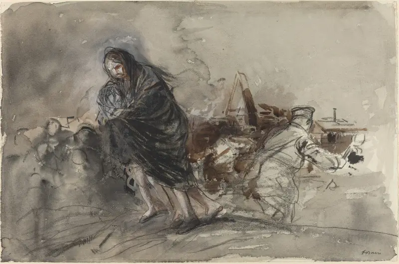 Efter Douai (troligen 1918) av Jean-Louis Forain