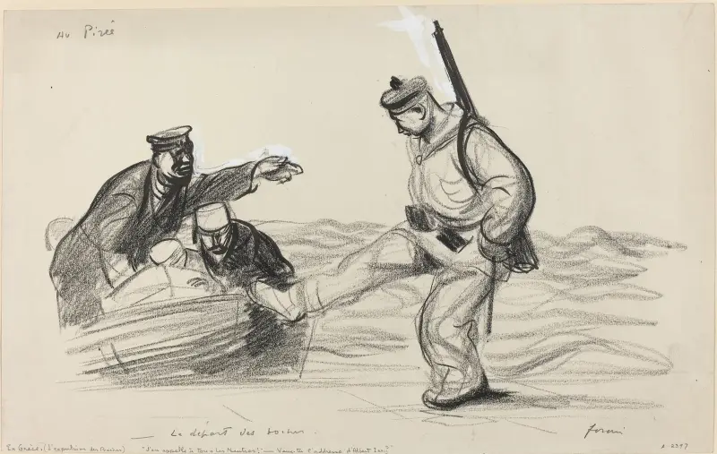 Au Pirée – tyskarnas avmarsch av Jean-Louis Forain