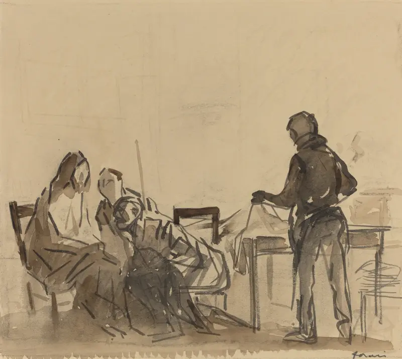 Före måltiden i Emmaus av Jean-Louis Forain