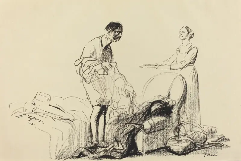 Permitterad från militärtjänst II av Jean-Louis Forain