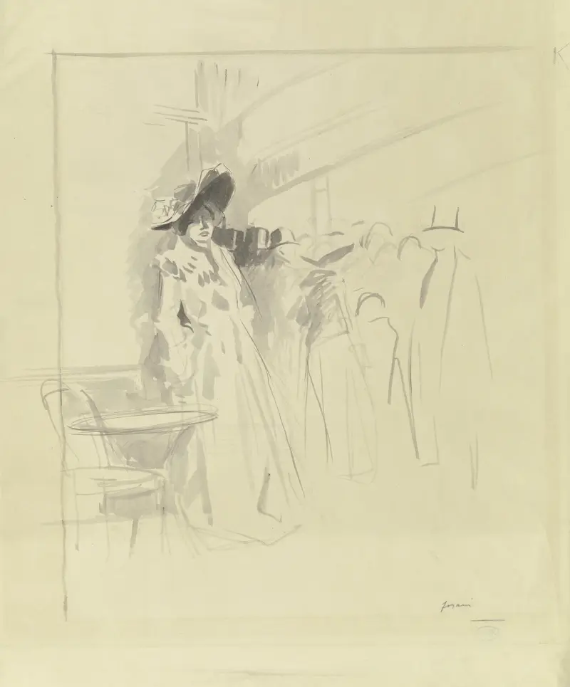 Kvinna på kafé av Jean-Louis Forain