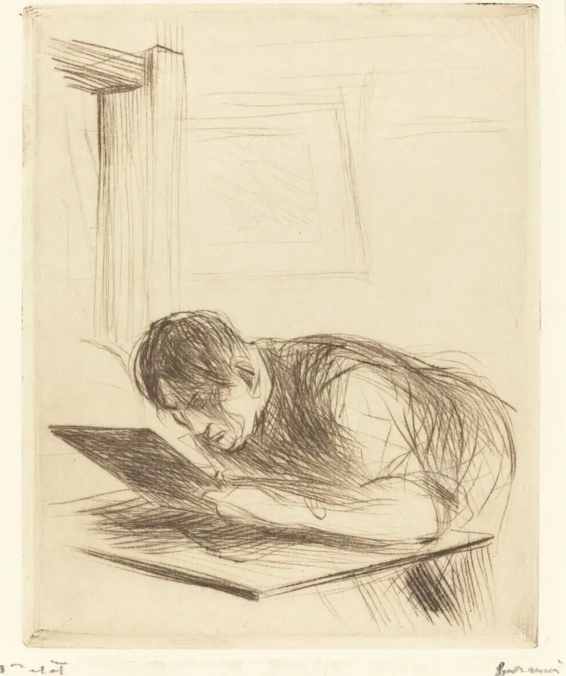 Forain Etching (first plate) av Jean-Louis Forain