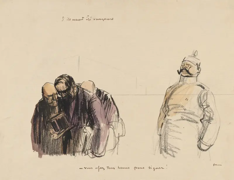 Om de hade segrat – ”Ni har två timmar att skriva under” av Jean-Louis Forain
