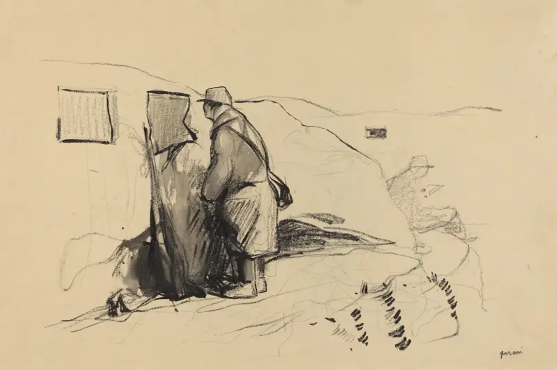 I skyttegravarna av Jean-Louis Forain