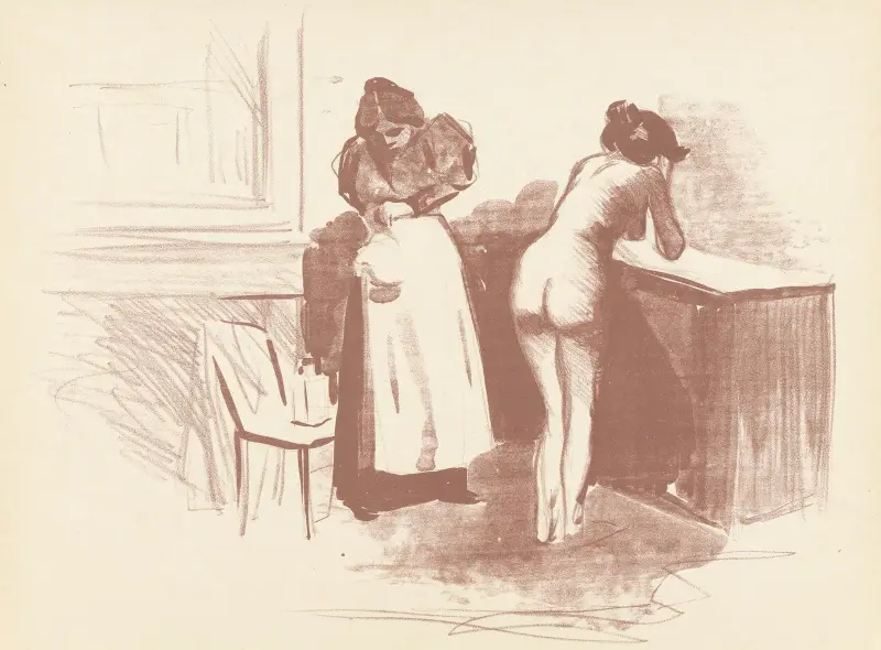 Gnidningen med tagelsvampen av Jean-Louis Forain