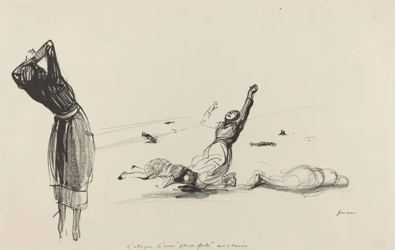 Attacken mot en engelsk 'place forte' (troligen 1917) av Jean-Louis Forain