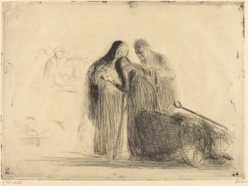Lourdes, den förlamade (andra plåten) av Jean-Louis Forain