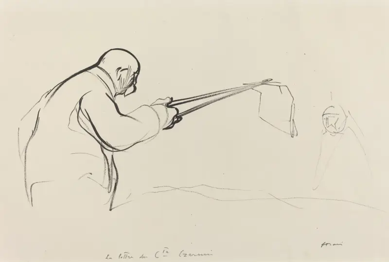 M. Clemenceau. Greve Czernins brev av Jean-Louis Forain