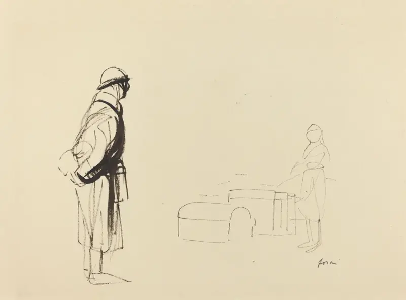 Poilu and Nurse av Jean-Louis Forain