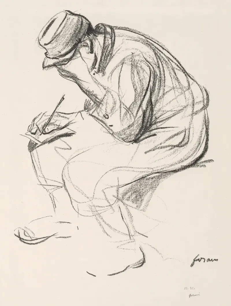 Krigsfånge som skriver brev av Jean-Louis Forain