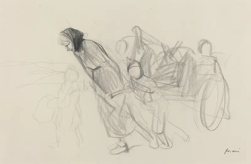 Flyktingar II av Jean-Louis Forain