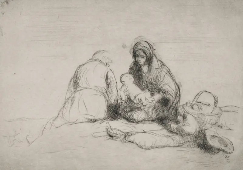 Rast under flykten till Egypten av Jean-Louis Forain