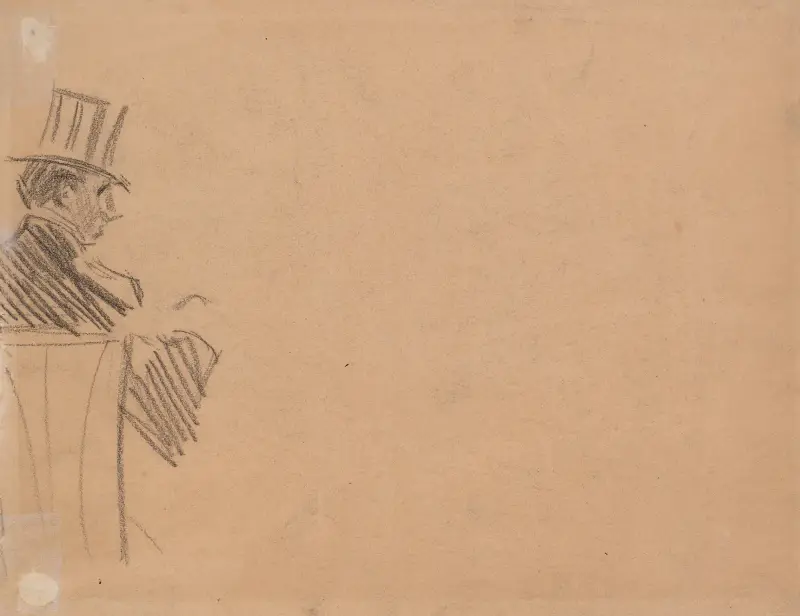 Profil av man i hög hatt av Jean-Louis Forain