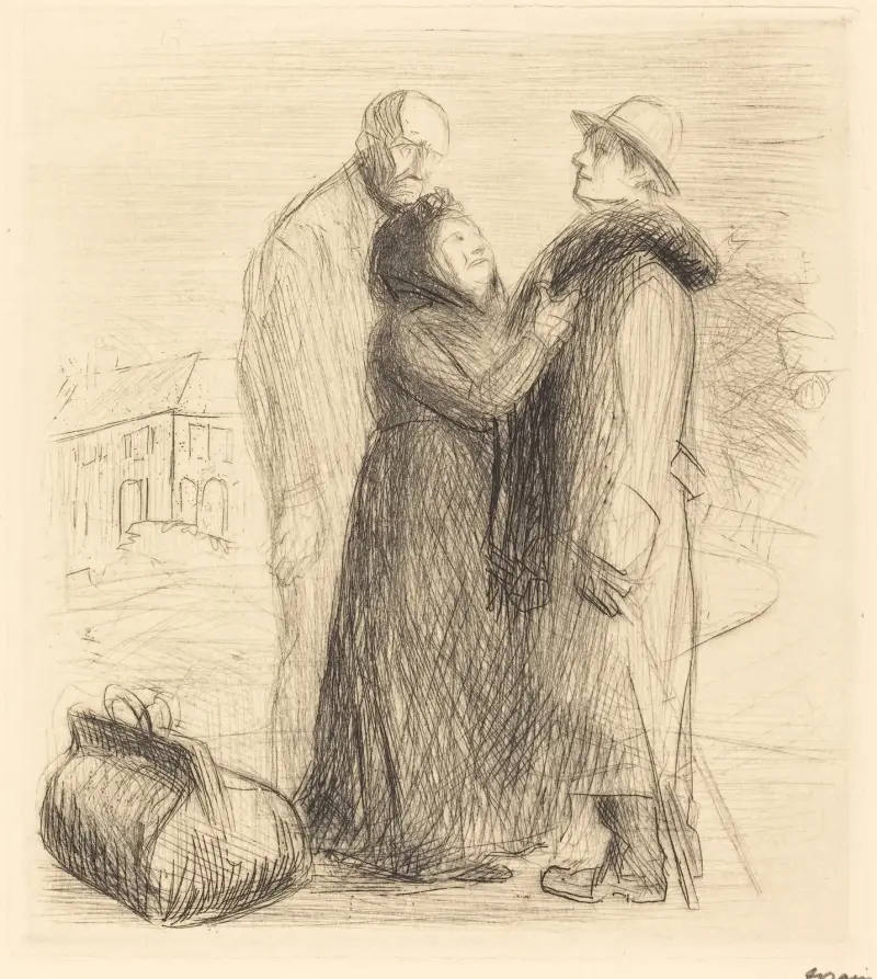 Den förlorade sonens avresa (första plåten, vertikal) av Jean-Louis Forain