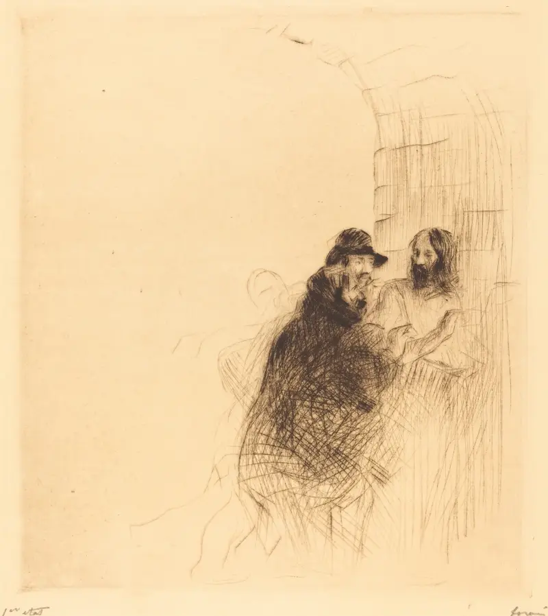 Mötet under valvet (andra plåten) av Jean-Louis Forain