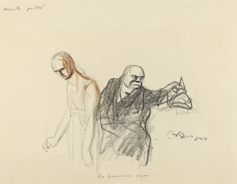 Versailles juli. Tyskland skriver under… (troligen 1919) av Jean-Louis Forain