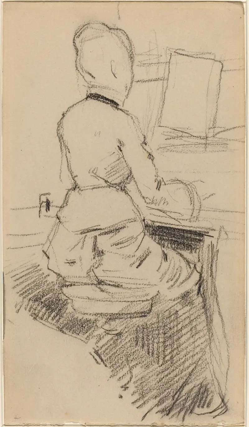 Ung kvinna vid piano av Jean-Louis Forain
