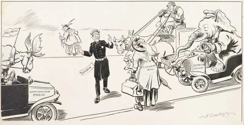 Präsident Woodrow Wilson als Verkehrspolizist von Louis Glackens