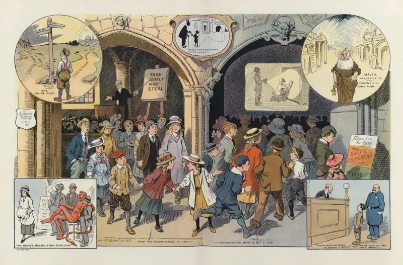 Young America und die Kinovorführung von Louis Glackens