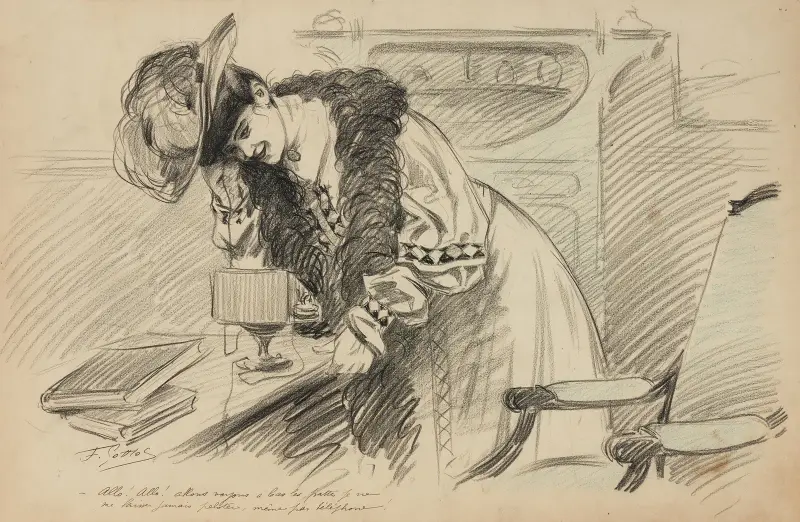 Allo allo allons voyons à bas les pattes je ne me laisse jamais peloter, même par téléphone von Fernand Louis Gottlob