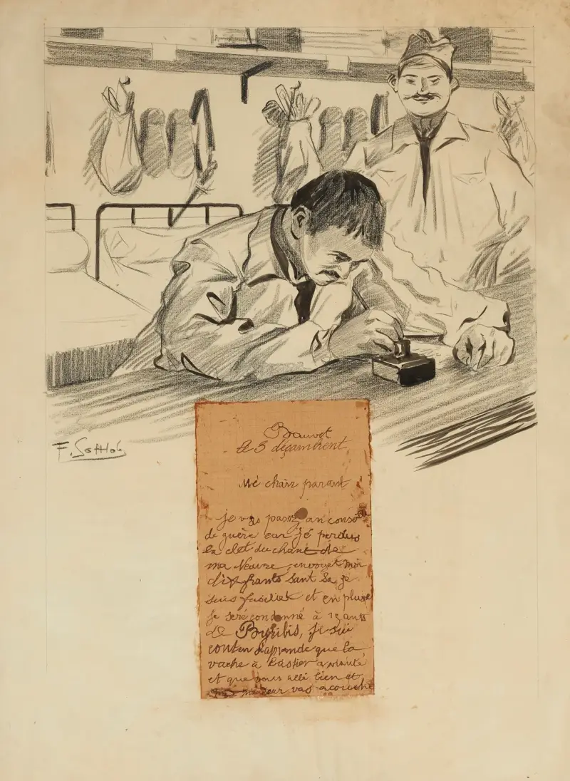 Bauvet le 3 décambrent mé chair parent je vas passez an conseille de guère car jé perdus la clet du chant de ma neuvre av Fernand Louis Gottlob