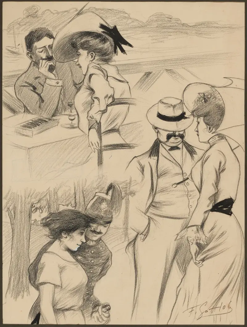 Par utomhus av Fernand Louis Gottlob