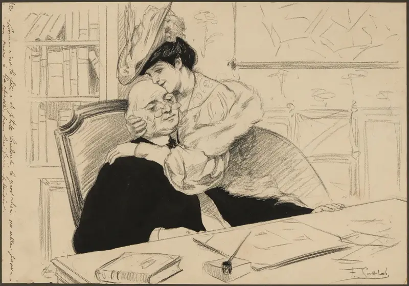 Elle – Comme c’est la fête à sa p’tite louloute, le gros chéri va aller passer un mois à la chasse, pour lui faire plai av Fernand Louis Gottlob