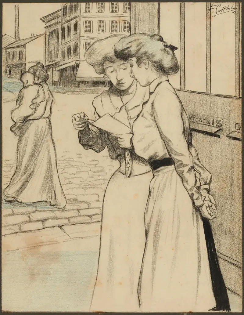 Kvinnor utomhus av Fernand Louis Gottlob