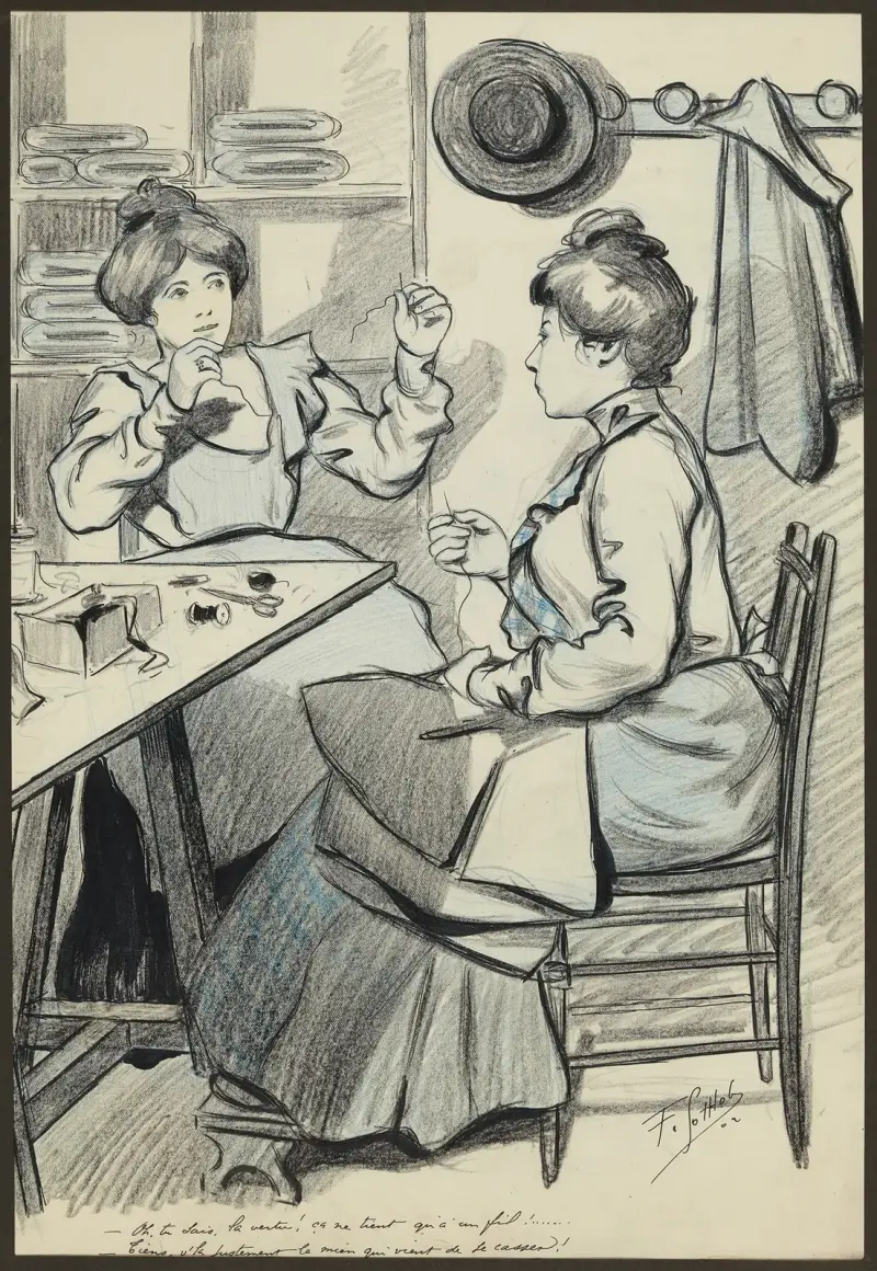 Oh tu sais la vertu ça ne tient qu’à un fil. – Tiens, v’la justement le mien qui vient de se casser, Fernand Louis Gottlob