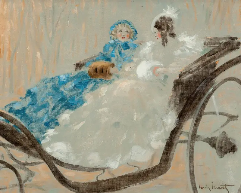 En calèche (in Versailles) von Louis Icart