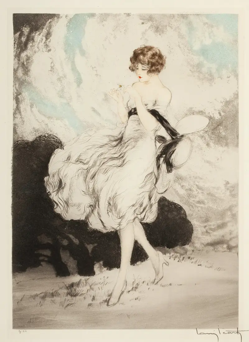 Lady with a Daisy av Louis Icart