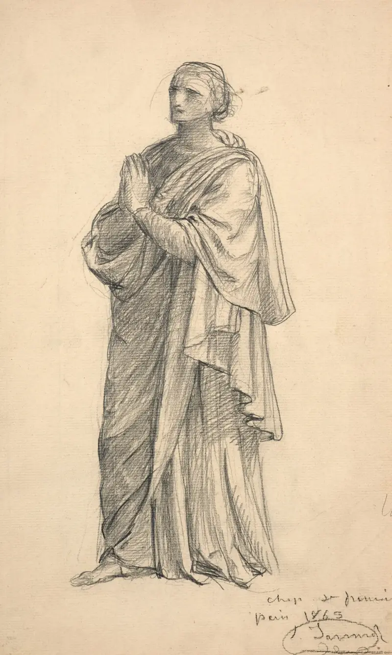 Studie für „Le Christ présentant l’hostie et le calice“ von Louis Janmot
