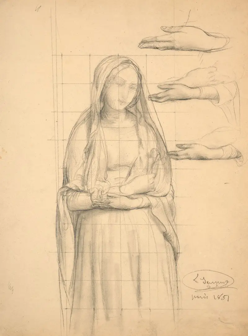 Studie zur „Ersten Kommunion“, 1851 von Louis Janmot