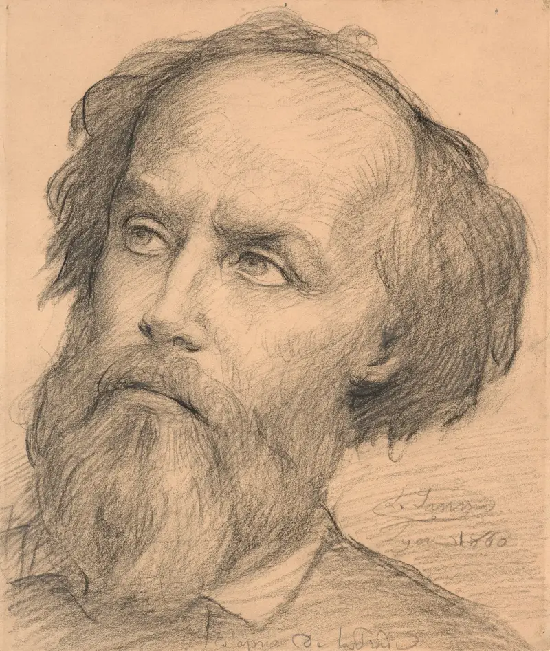 Study for the portrait of Victor de Laprade av Louis Janmot